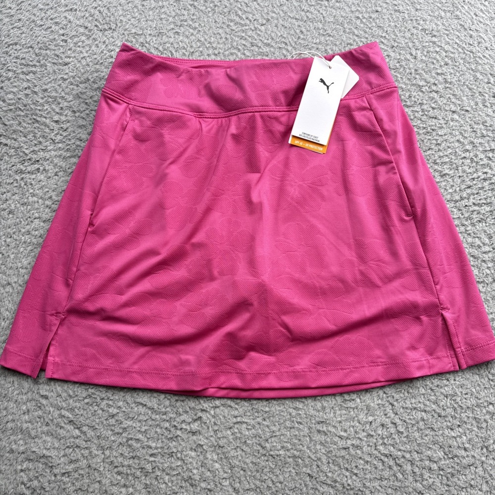 Puma Skort Skirt Womens Small Floral Jacquard Luna Pink Golf Tennis 635035 03